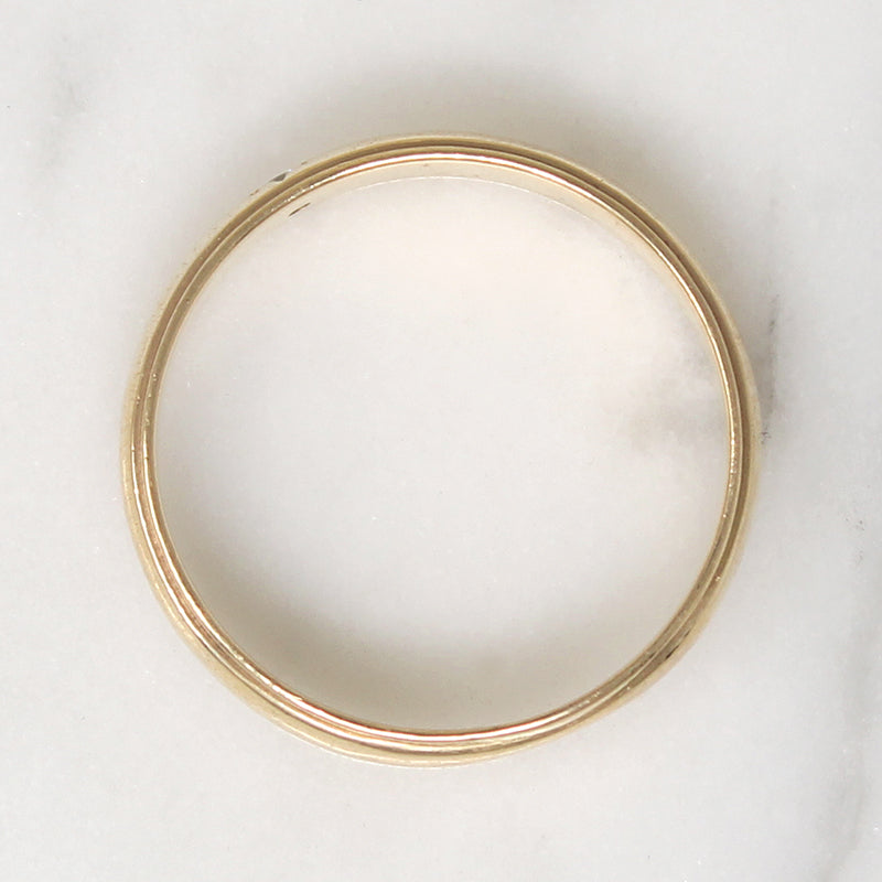 Deco 14k Gold Band with Stepped Edge Size 11.25