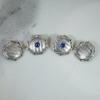 Edwardian Platinum and Gold Montana Sapphire Cufflinks