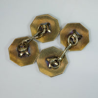 Edwardian Platinum and Gold Montana Sapphire Cufflinks