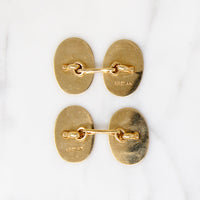 Edwardian Exquisitely Engraved 14k Gold Cuff Links