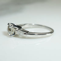 Chic Mid Century Old Euro Diamond Engagement Ring