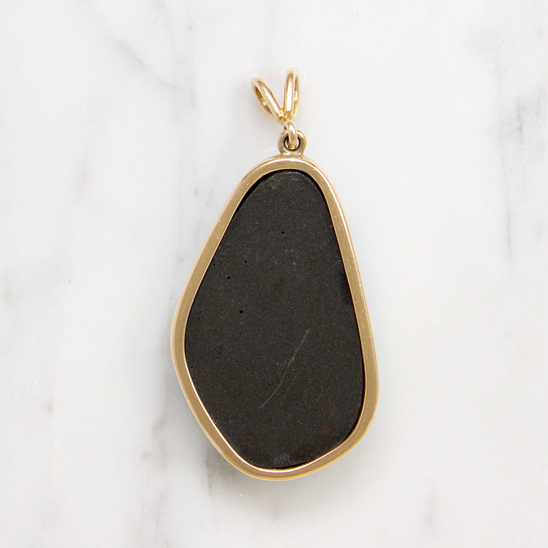 Stunning Natural Turquoise & 14k Gold Pendant