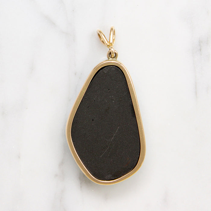 Stunning Natural Turquoise & 14k Gold Pendant