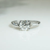 Chic Mid Century Old Euro Diamond Engagement Ring
