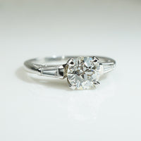Chic Mid Century Old Euro Diamond Engagement Ring