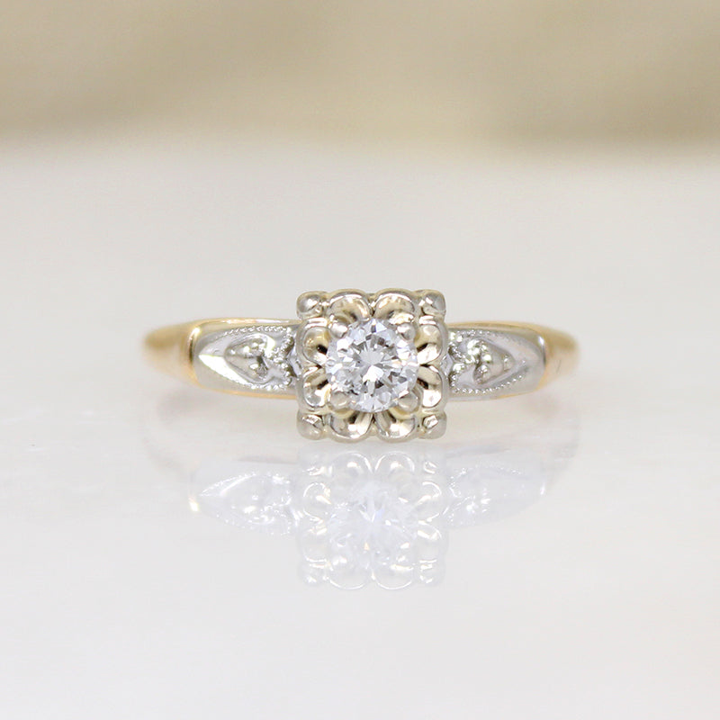 Sweet Hearts & Flowers Diamond Engagement Ring