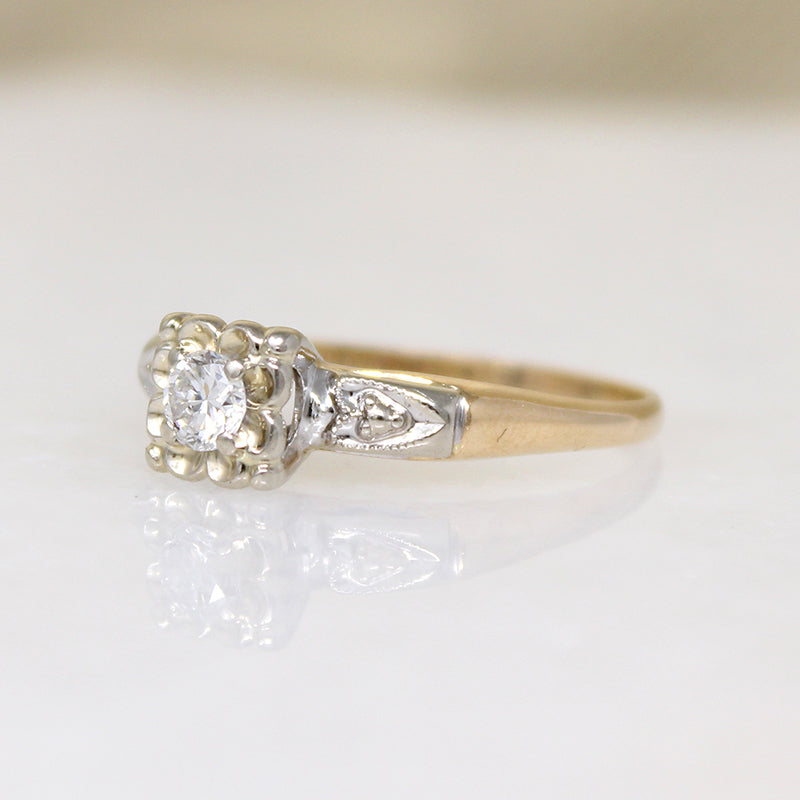 Sweet Hearts & Flowers Diamond Engagement Ring