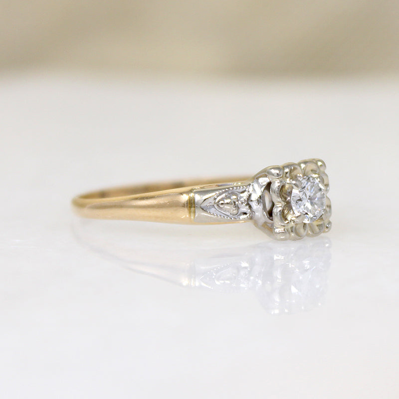 Sweet Hearts & Flowers Diamond Engagement Ring