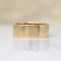 Wide Flat 14k Gold Wedding Band Size 9.75