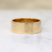 Wide Flat 14k Gold Wedding Band Size 9.75