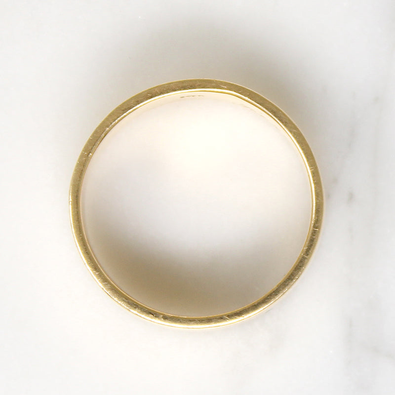 Wide Flat 14k Gold Wedding Band Size 9.75