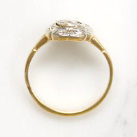 Bright Old Mine Cut Diamond Flower Cluster Ring