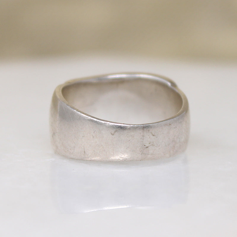Multi-Stone Inlay Waves Sterling Silver Band