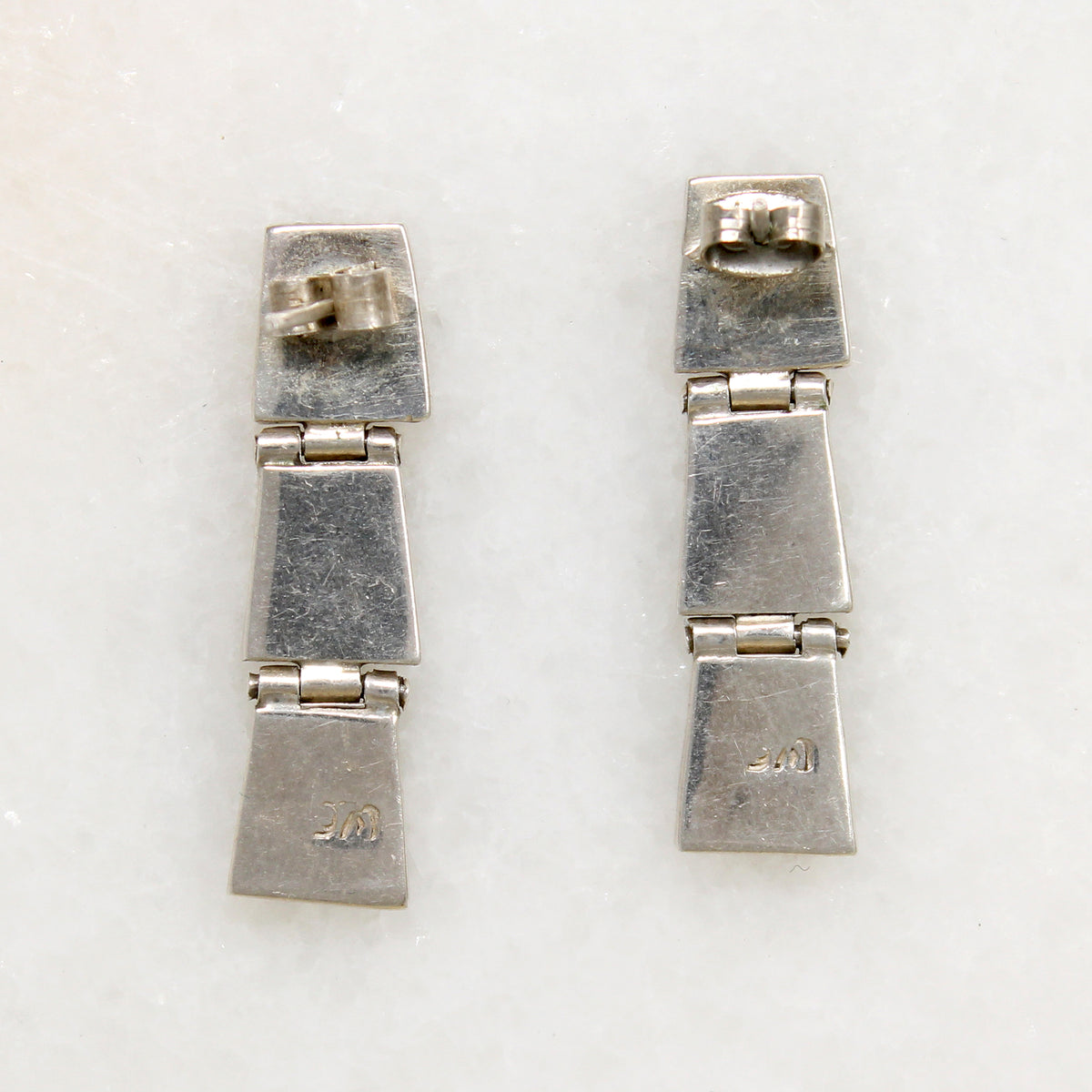 Marvelous Malachite Inlay in Sterling Silver Earrings