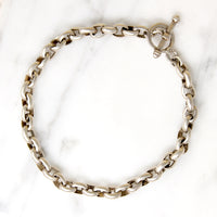 Sterling Silver Cable Chain Bracelet with Toggle