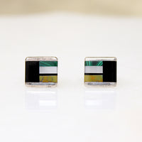 Sophisticated Color-Block Inlay Studs by Royer