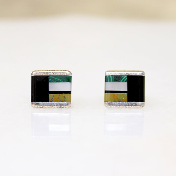 Sophisticated Color-Block Inlay Studs by Royer