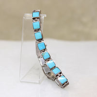 Sleek Turquoise & Sterling Silver Line Bracelet