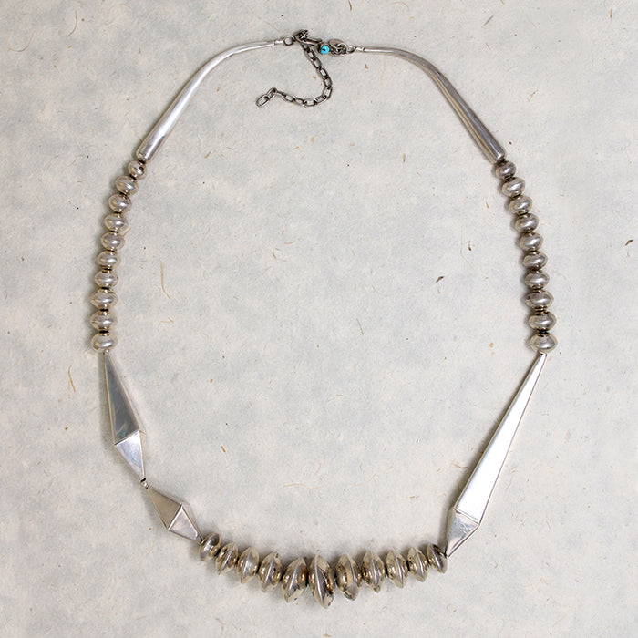 Superb Modernist Navajo Silver Round & Bicone Beads