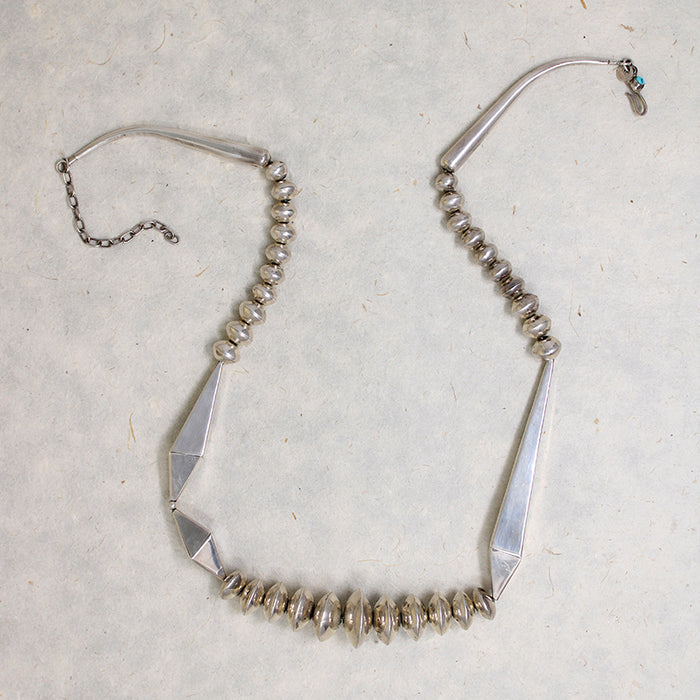 Superb Modernist Navajo Silver Round & Bicone Beads