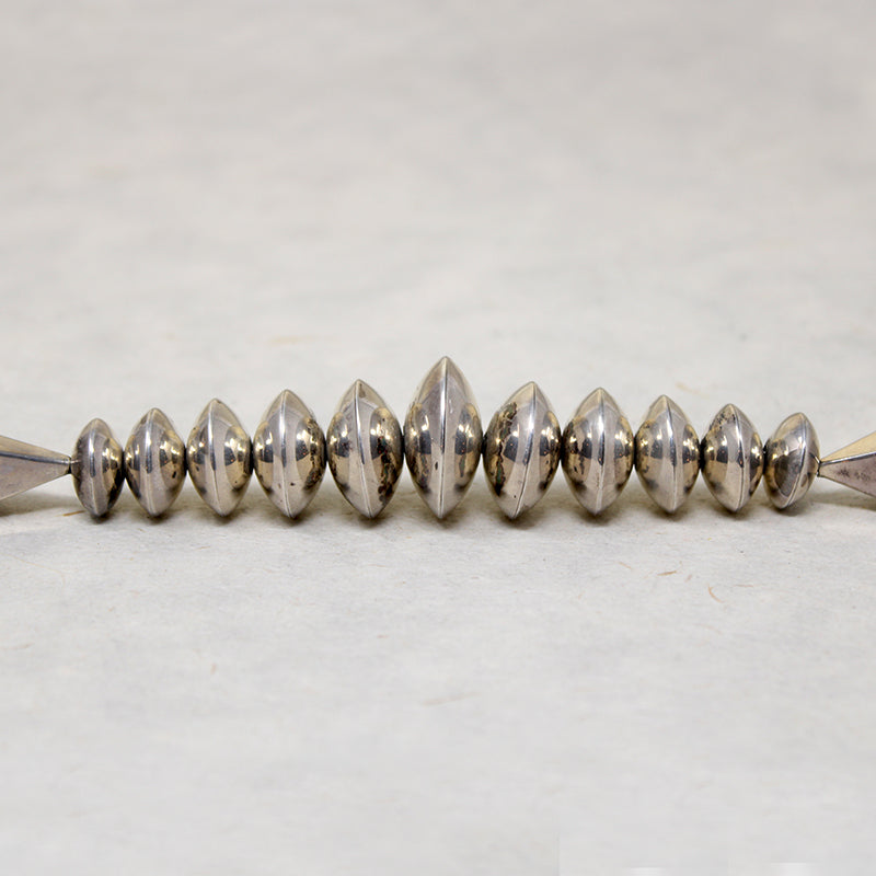 Superb Modernist Navajo Silver Round & Bicone Beads