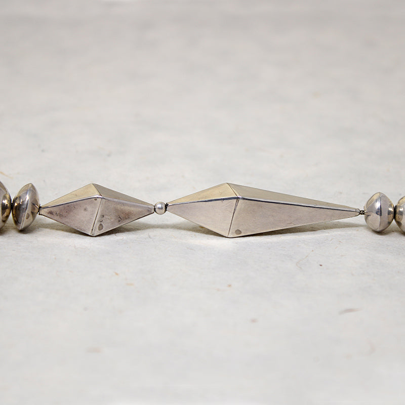 Superb Modernist Navajo Silver Round & Bicone Beads