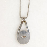 Elegant Onyx & Sterling Silver Pendent on Snake Chain