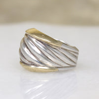 Sterling Silver & Gold Vintage Dome Ring