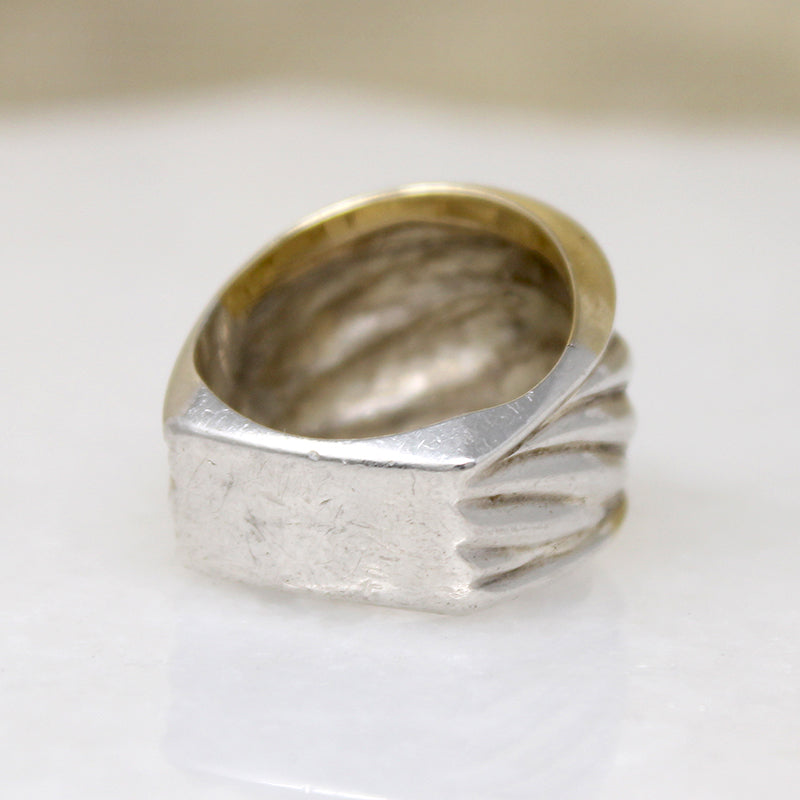 Sterling Silver & Gold Vintage Dome Ring