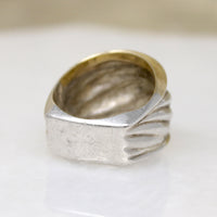 Sterling Silver & Gold Vintage Dome Ring