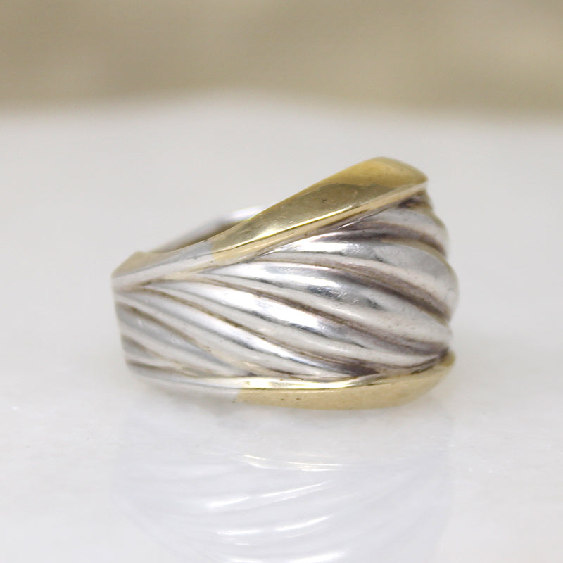 Sterling Silver & Gold Vintage Dome Ring