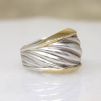 Sterling Silver & Gold Vintage Dome Ring