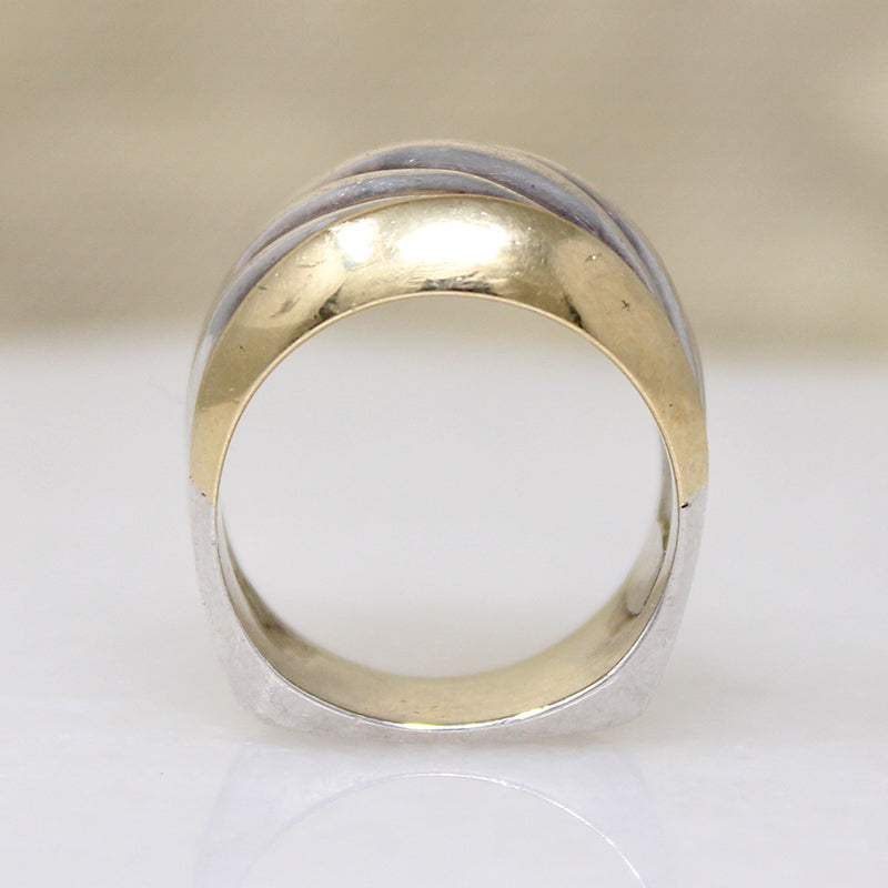 Sterling Silver & Gold Vintage Dome Ring