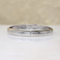 Simple Sterling Hinged Bangle with Beveled Edge
