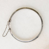 Simple Sterling Hinged Bangle with Beveled Edge