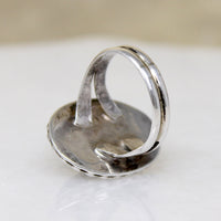 Onyx Cabochon in Handome Sterling Silver Ring