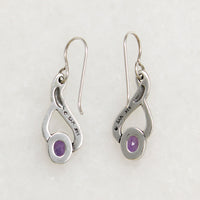 Faceted Amethysts on Sterling Silver Twist Earrings