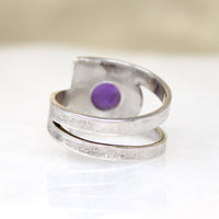 Cool Modernist Amethyst & Sterling Silver Ring