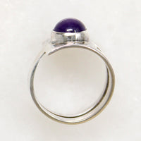 Cool Modernist Amethyst & Sterling Silver Ring