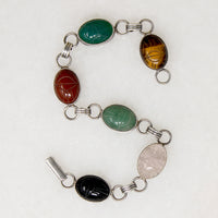 Multi-Stone Scarabs in Sterling Silver Bracelet