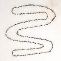 Long Italian Sterling Silver Rolo Link Chain