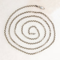 Long Italian Sterling Silver Rolo Link Chain