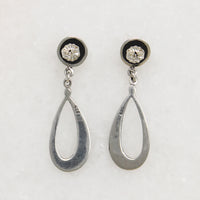 Sterling Teardrop Earrings with Black Onyx Inlay
