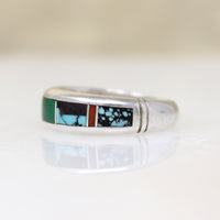 Multi-Stone Mosaic in Sterling Silver Band