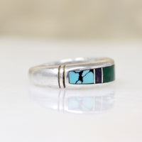 Multi-Stone Mosaic in Sterling Silver Band