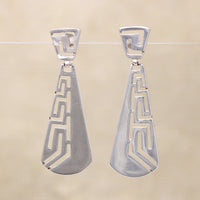 Pendulum Cutout Sterling Silver Statement Earrings