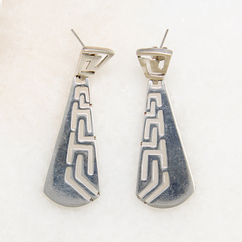 Pendulum Cutout Sterling Silver Statement Earrings