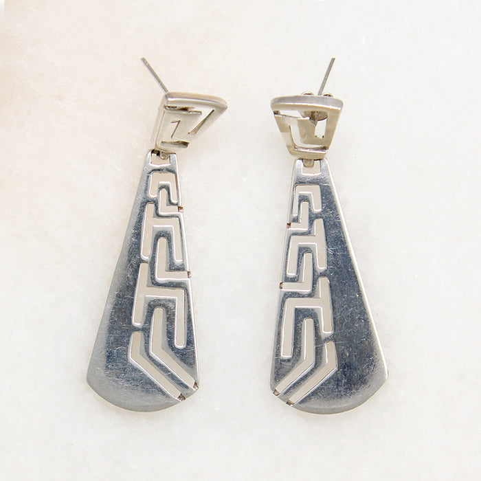 Pendulum Cutout Sterling Silver Statement Earrings