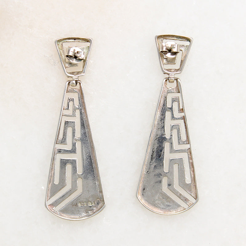 Pendulum Cutout Sterling Silver Statement Earrings