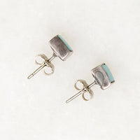 Square Turquoise & Sterling Silver Studs